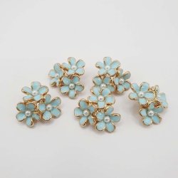 Knap | Turkis blomst